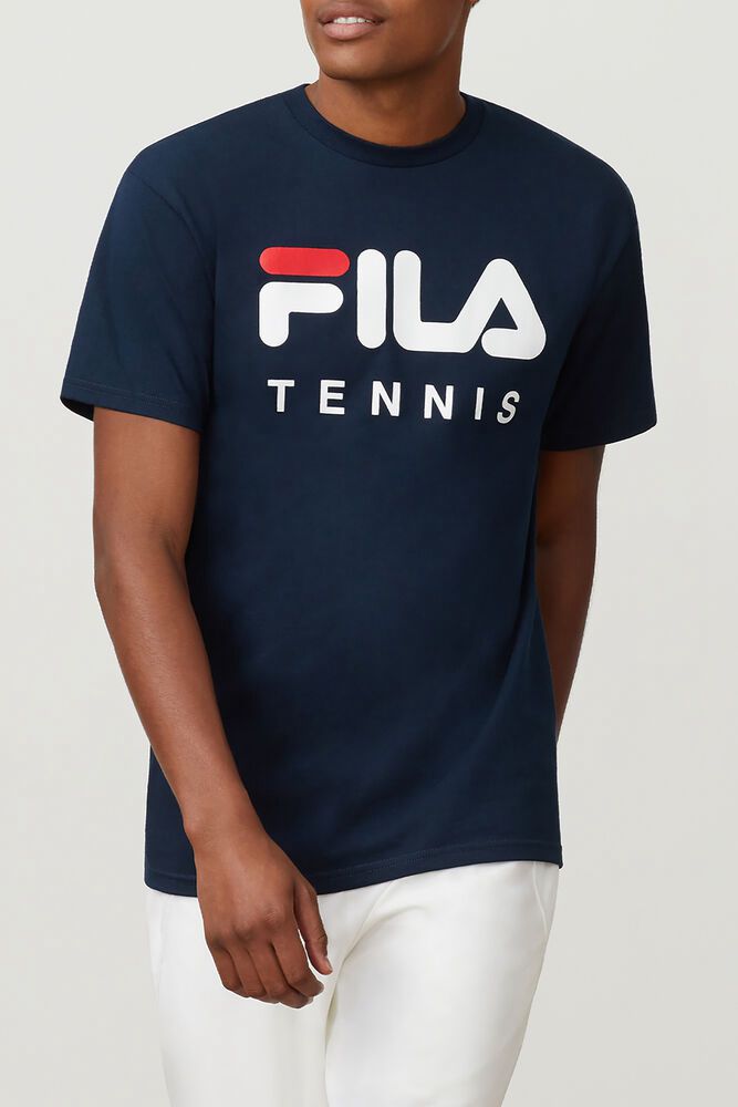 Fila T Skjorte Herre Marineblå Tennis 832605-LRV